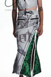 WINDOWSEN printed stitching fishtail skirt SS23S006